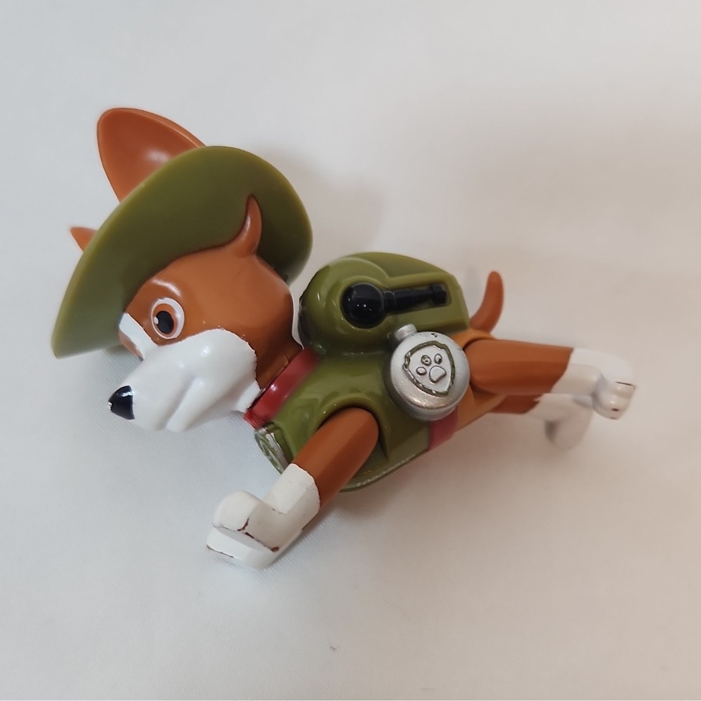 Paw Patrol Tracker Figurine Toy‎ Green Safari Hat Backpack Jungle Scout Dog